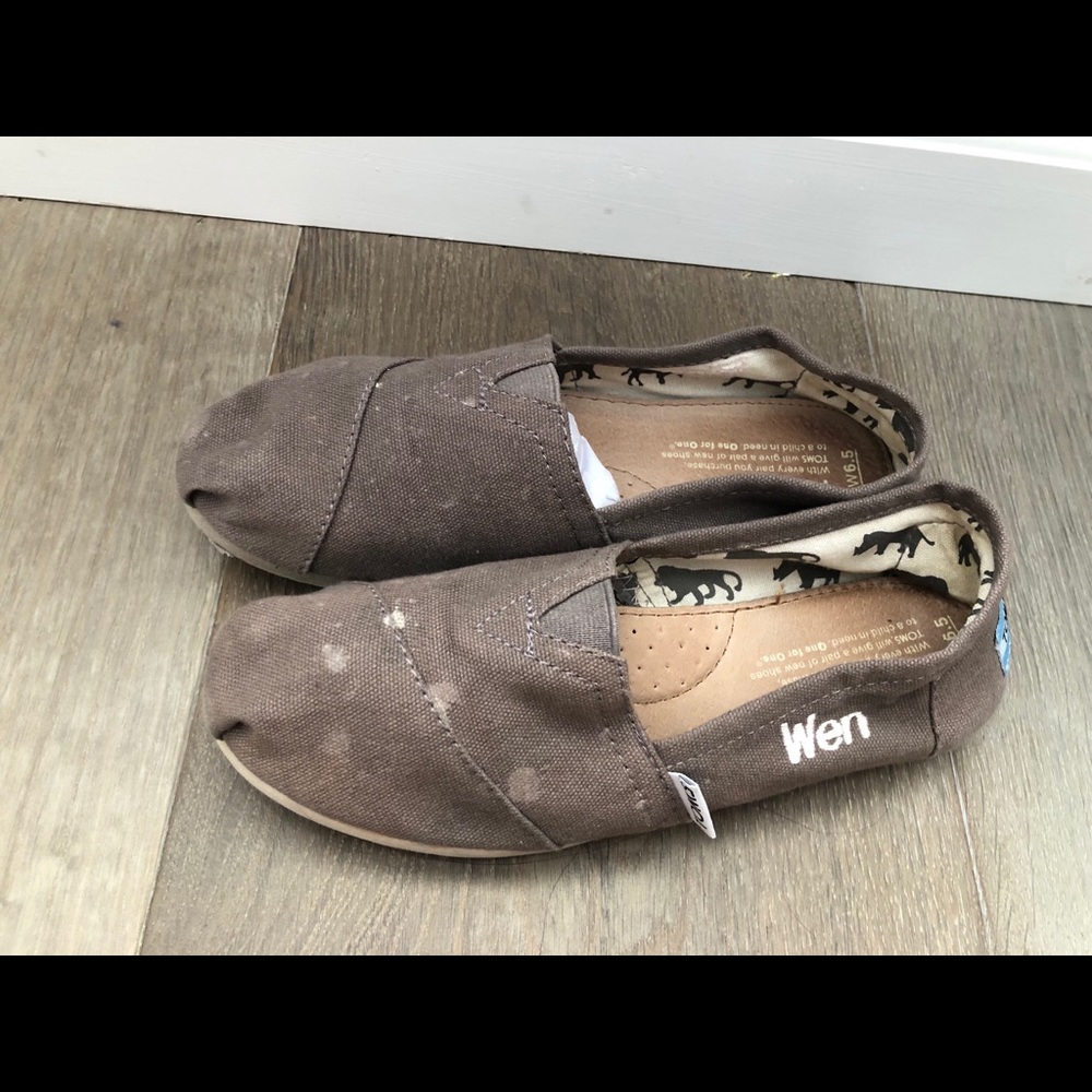 Personalized design Toms Gray shoes